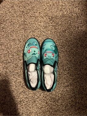 Mens Slip-On Bulbasaur Shoes - Teal